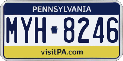 PA license plate MYH8246