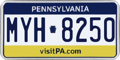 PA license plate MYH8250