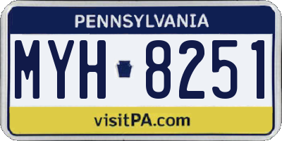 PA license plate MYH8251