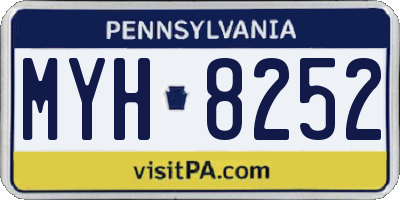 PA license plate MYH8252