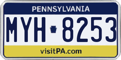 PA license plate MYH8253