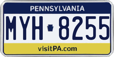 PA license plate MYH8255