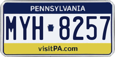 PA license plate MYH8257