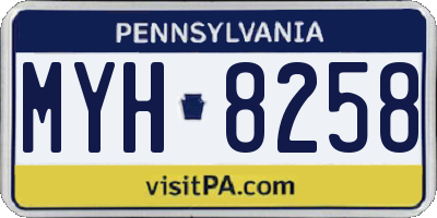 PA license plate MYH8258