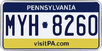 PA license plate MYH8260