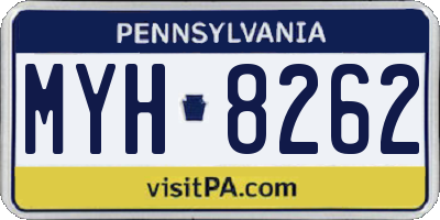 PA license plate MYH8262