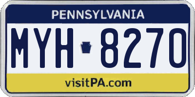 PA license plate MYH8270