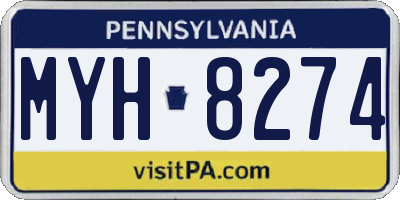 PA license plate MYH8274
