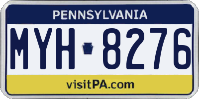 PA license plate MYH8276