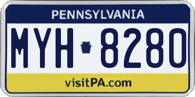 PA license plate MYH8280