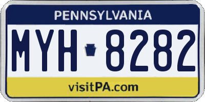 PA license plate MYH8282