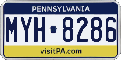 PA license plate MYH8286