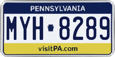 PA license plate MYH8289