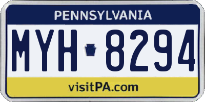 PA license plate MYH8294