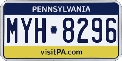 PA license plate MYH8296