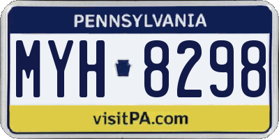 PA license plate MYH8298