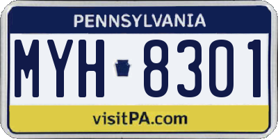 PA license plate MYH8301