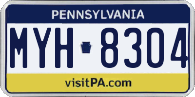 PA license plate MYH8304