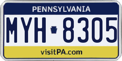 PA license plate MYH8305