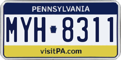 PA license plate MYH8311