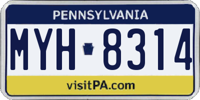 PA license plate MYH8314