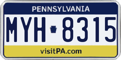 PA license plate MYH8315