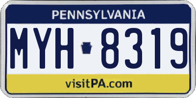PA license plate MYH8319