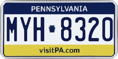 PA license plate MYH8320