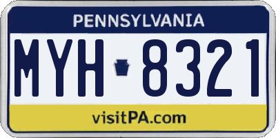 PA license plate MYH8321