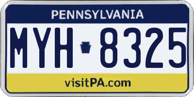 PA license plate MYH8325