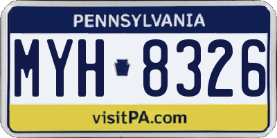PA license plate MYH8326