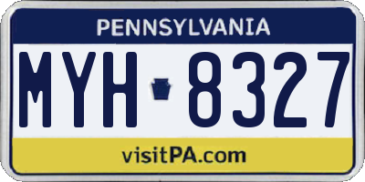 PA license plate MYH8327