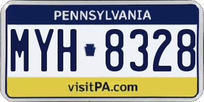 PA license plate MYH8328
