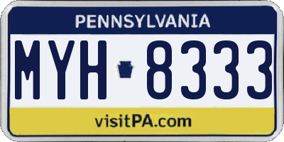 PA license plate MYH8333