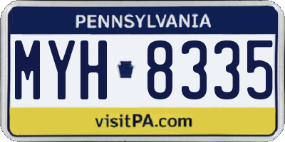 PA license plate MYH8335