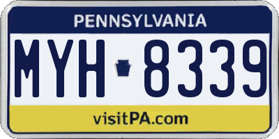 PA license plate MYH8339