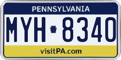 PA license plate MYH8340