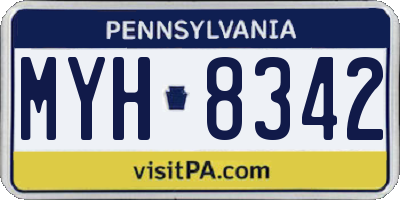 PA license plate MYH8342