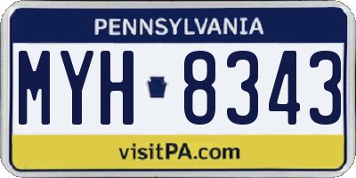 PA license plate MYH8343