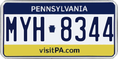 PA license plate MYH8344