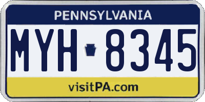 PA license plate MYH8345
