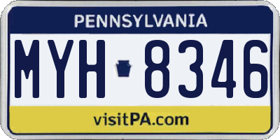 PA license plate MYH8346