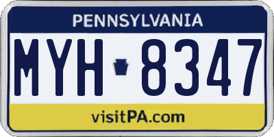 PA license plate MYH8347