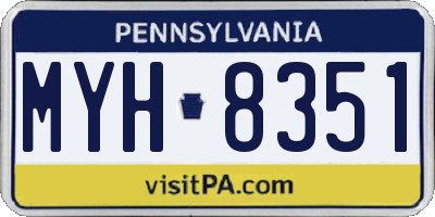 PA license plate MYH8351