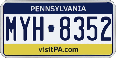 PA license plate MYH8352