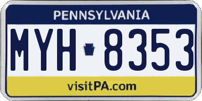 PA license plate MYH8353