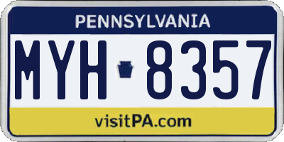 PA license plate MYH8357