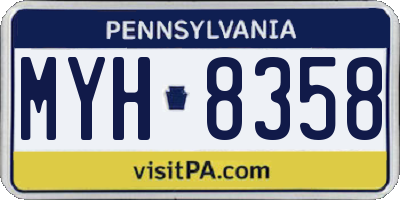 PA license plate MYH8358