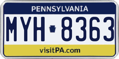 PA license plate MYH8363