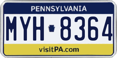 PA license plate MYH8364